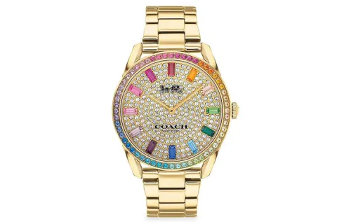 COACH PRESTON Wrist Watches Quartz Movement Steel Strap 36mm Gold Dial Women's Watch 30m Water Resistant
