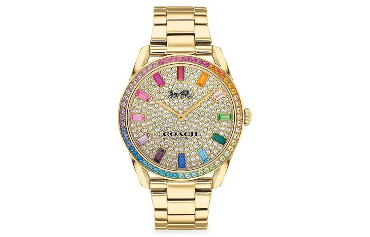 COACH PRESTON Wrist Watches Quartz Movement Steel Strap 36mm Gold Dial Women's Watch 30m Water Resistant