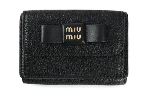 MIU MIU Leather Wallet Women's Black