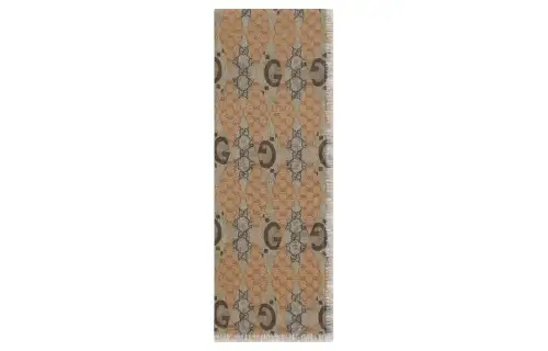 GUCCI Wool Knit Scarves Women's Brown