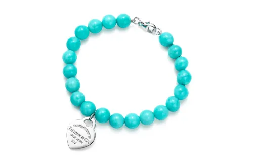 TIFFANY & CO. Tiffany Heart Label Amazonite Bracelet Women's Cyan