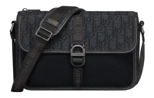DIOR Oblique Print Crossbody Bags Regular Men's Black