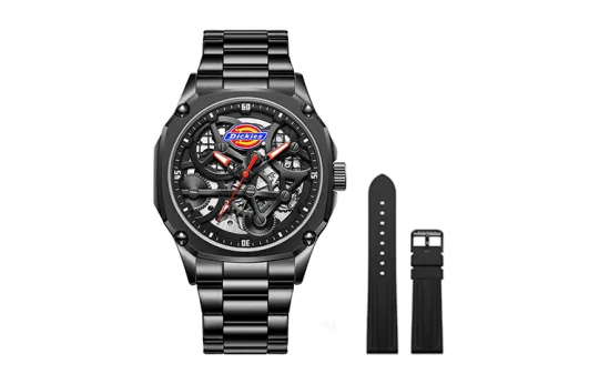 Dickies Creator Collection Emperor Cool Fit Wrist Watch Mechanical Movement Silicone Strap Skeleton Dial Men's Watches
