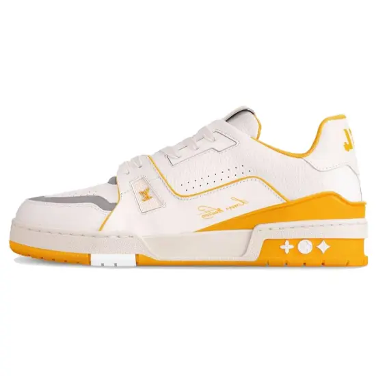 LOUIS VUITTON Trainer Low Top Skateboard Shoes Women's Yellow White