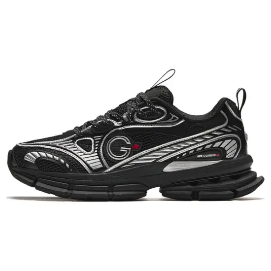 ANTA Champion All-Weather Series Running Shoes Men Low-Top Black Silver