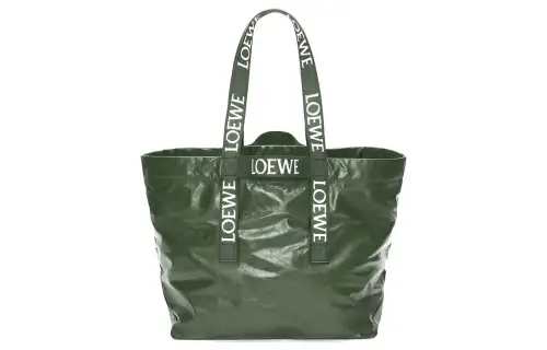 LOEWE Cow Leather Tote Bag, Shopping Bag, Shoulder Bag, Handbag Regular Men's Dark Green