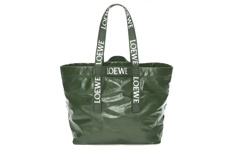 LOEWE Cow Leather Tote Bag, Shopping Bag, Shoulder Bag, Handbag Regular Men's Dark Green