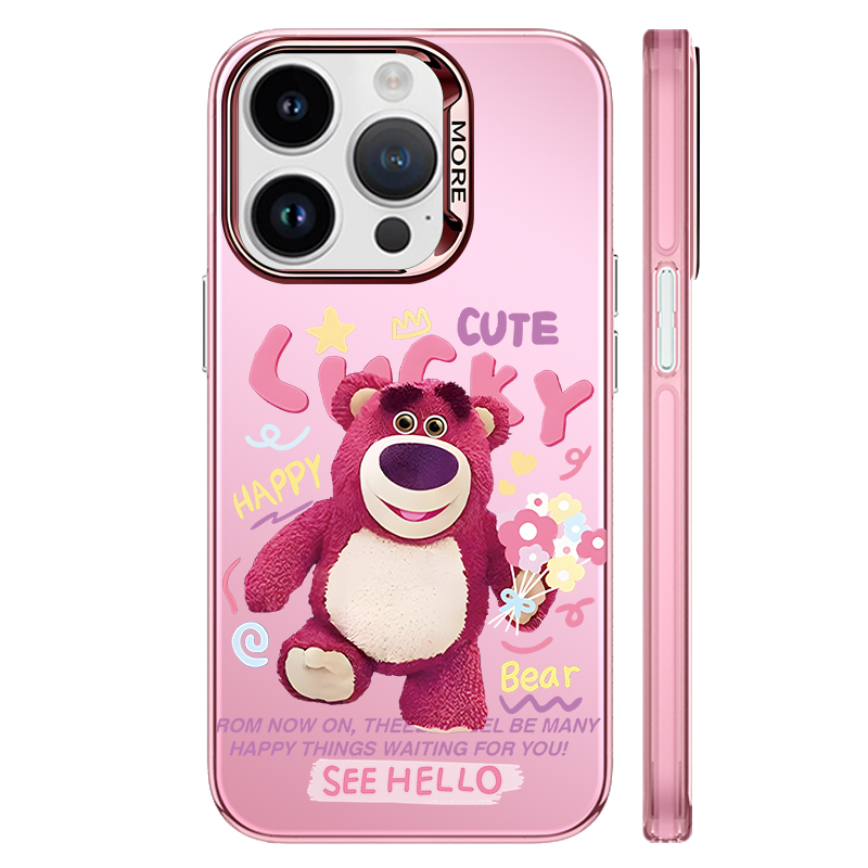 Disney Disney, apple, phone case, toy, fuchsia strawberry, protective compatible soft heel, print, high-quality style, 14/13, 13plus
