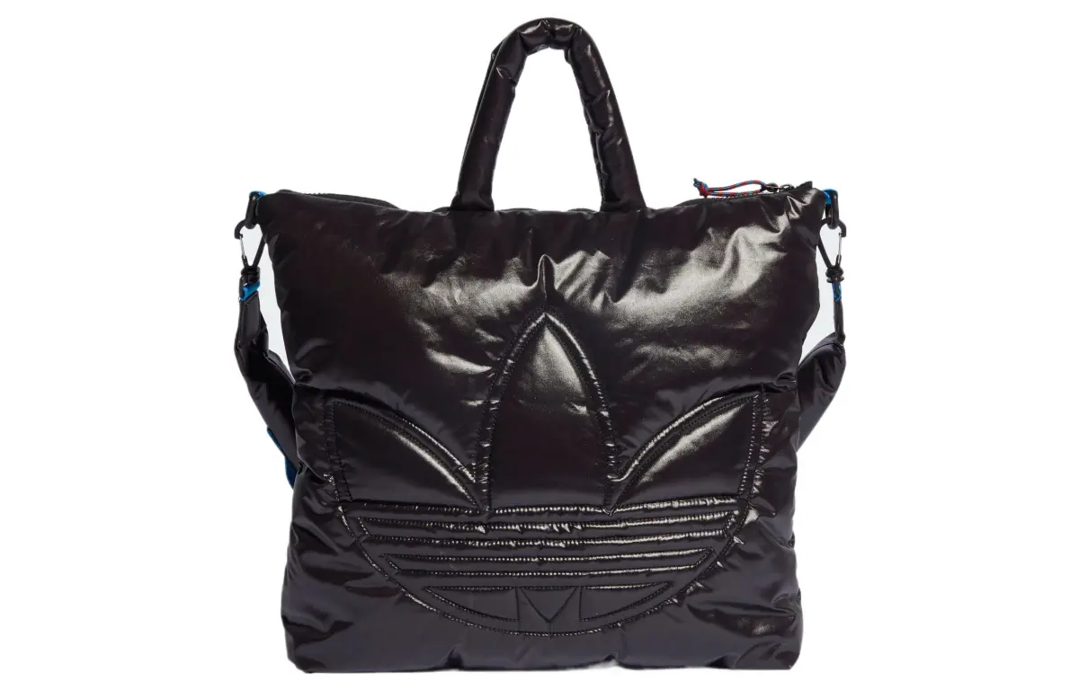 Adidas Originals Zip Closure Recycled Polyamide Tote Bag, Shopping Bag, Handbag, Shoulder Bag Regular Unisex Black