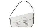 GUCCI Horsebit 1955 Leather Handbag, Shoulder Bag Women's White