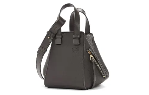 LOEWE Hammock Grained Calfskin Shoulder Bag, Crossbody Bag, Handbag Regular Women's Dark Gray