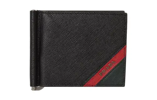 PRADA Cow Leather Wallet Men's Black