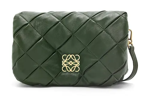 LOEWE Goya Bright Nappa Sheepskin Shoulder Bag, Crossbody Bag Mini Women's Dark Green