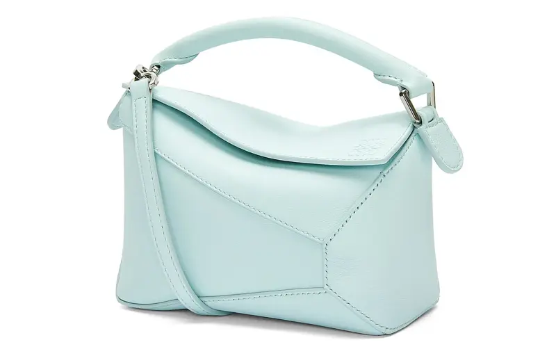 LOEWE Puzzle Cow Leather Handbag, Shoulder Bag, Crossbody Bag Mini Women's Iceberg Blue