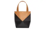 LOEWE Shiny Cow Leather Handbag Mini Women's Warm Sand Yellow & Black