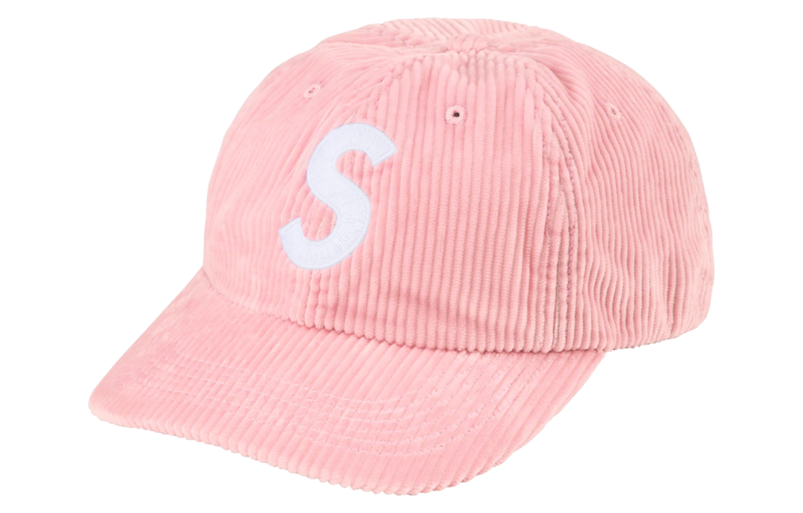 Кепка Supreme CORDUROY S LOGO (розовая)