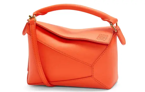 LOEWE Puzzle Cow Leather Shoulder Bag, Crossbody Bag, Handbag Mini Women's Vibrant Orange