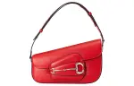 GUCCI Horsebit 1955 Leather Handbag, Shoulder Bag Small Women's Red