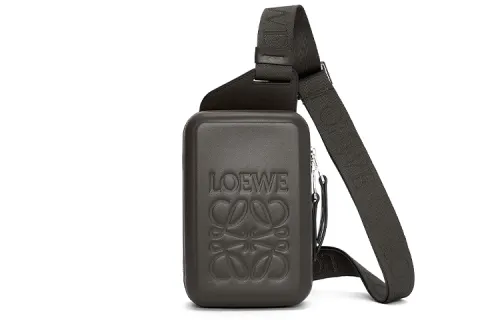 LOEWE Smooth Cow Leather Shoulder Bag, Crossbody Bag Regular Men's Dark Gray