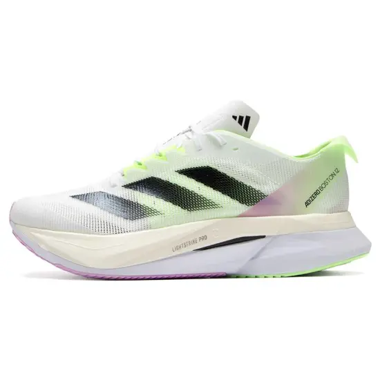 adidas Adizero Boston 12 Cloud White Core Black Green Spark