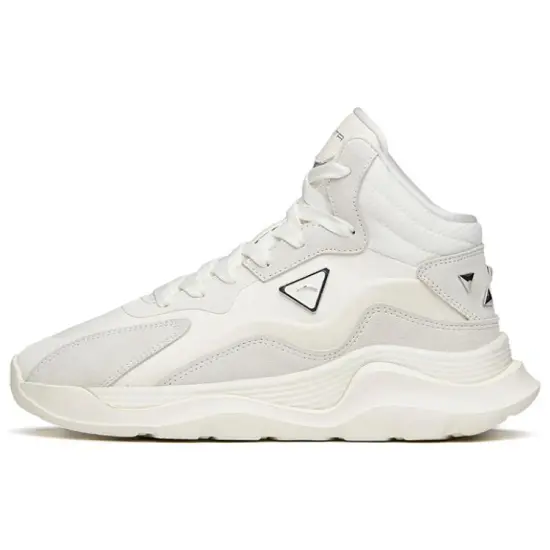 Anta Life Collection Anti-Slip Wear-Resistant Mid-Top Skateboard Shoes Women's White