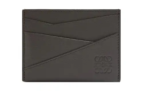 LOEWE Cow Leather Card Holder Men's Dark Gray
