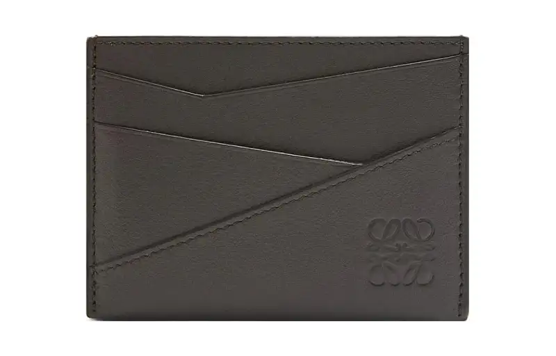 LOEWE Cow Leather Card Holder Men's Dark Gray