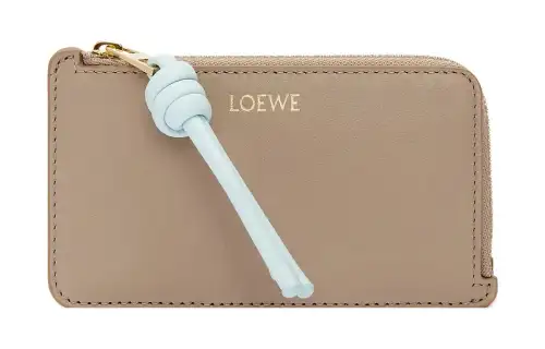 LOEWE Bright Nappa Cow Leather Card Holder Regular Women's Sand & Iceberg White