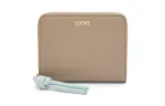 LOEWE Bright Nappa Cow Leather Wallet Regular Women's Sand & Iceberg Blue