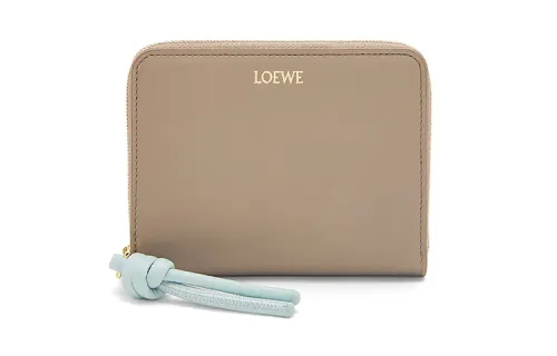 LOEWE Bright Nappa Cow Leather Wallet Regular Women's Sand & Iceberg Blue