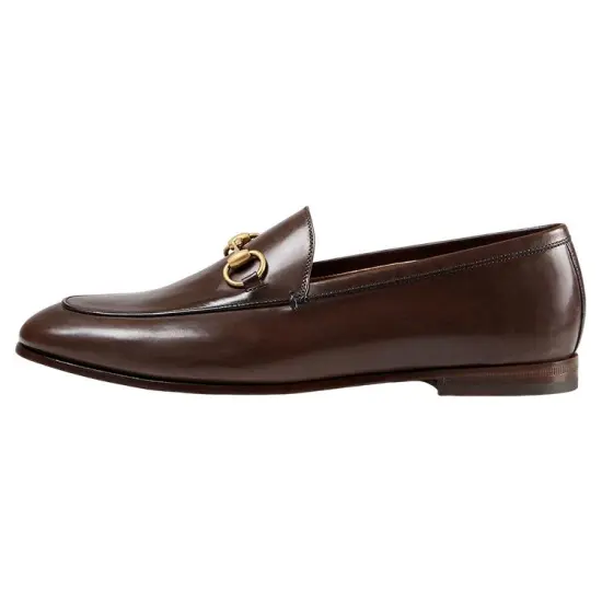 GUCCI Jordaan Loafer Brown Leather