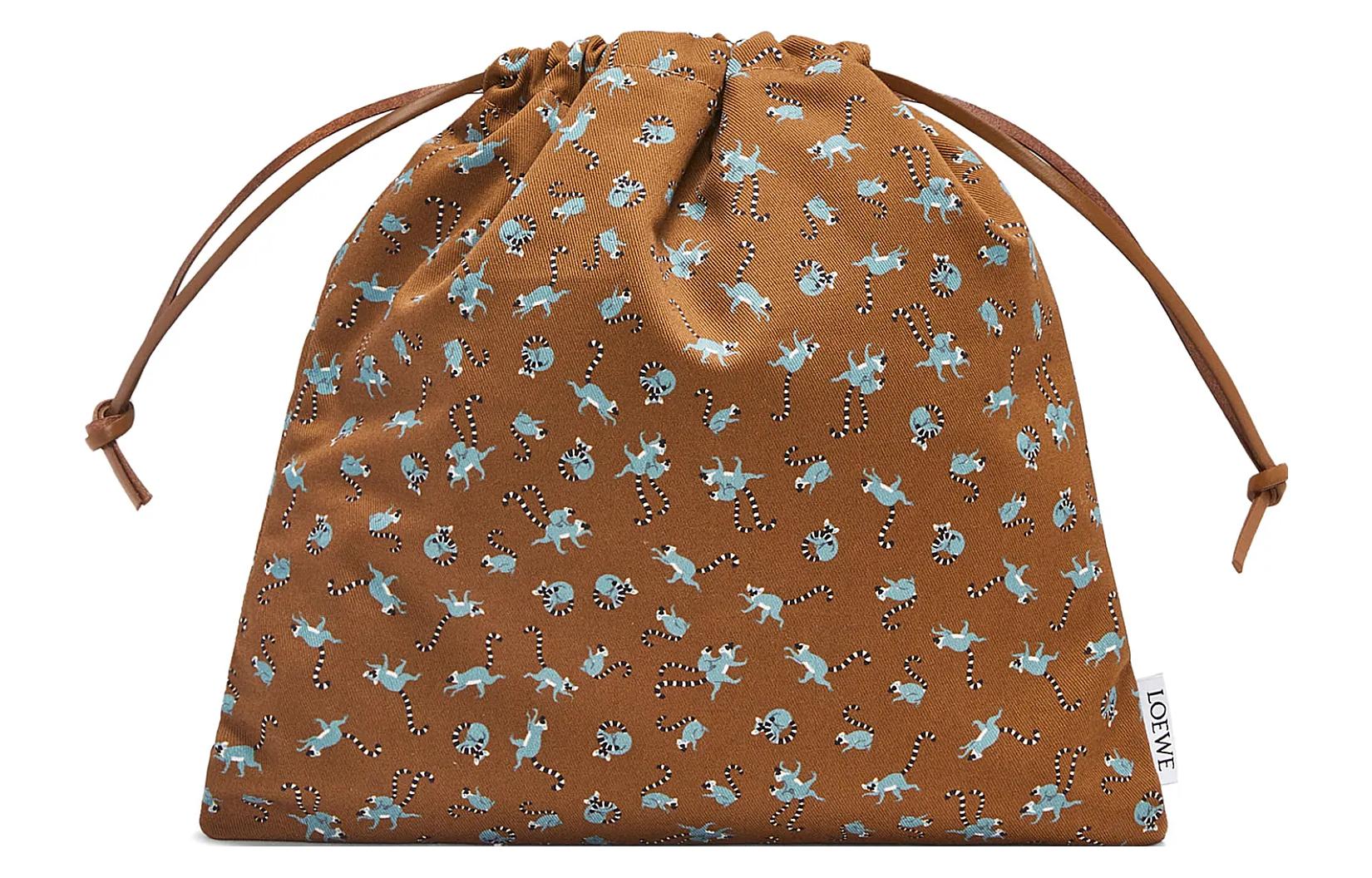 LOEWE Suna Fujita Collaboration Canvas Bag Clutch Small Women's Oak Brown