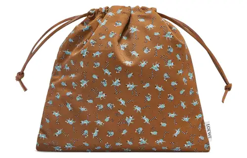 LOEWE Suna Fujita Collaboration Canvas Bag Clutch Small Women's Oak Brown