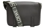 LOEWE Military Messenger Bag In Supple Smooth Calfskin And Jacquard Xs Dark Grey