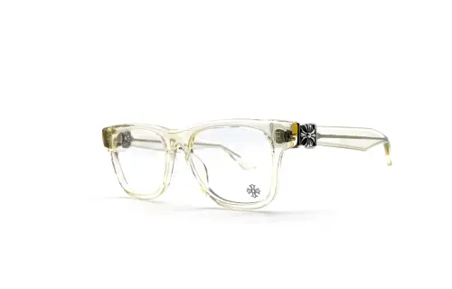 Chrome Hearts Silver Irregular Shape Eyeglass Frames Unisex Transparent