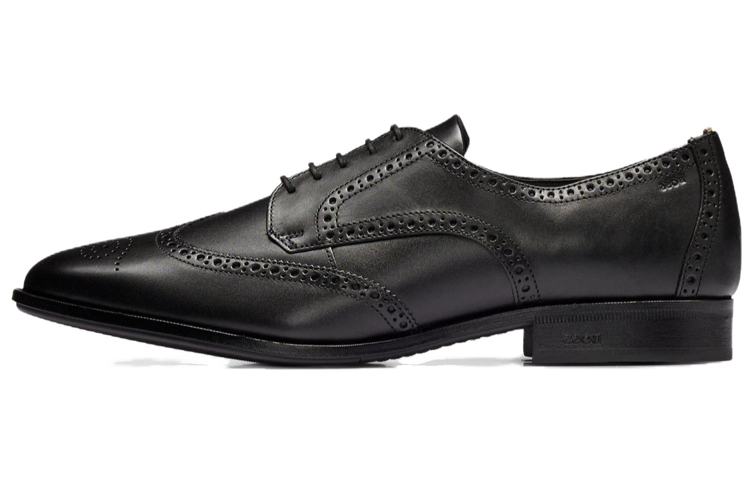 HUGO BOSS Кожа удобная и универсальная официальный стиль кожаная обувь мужской стиль черный