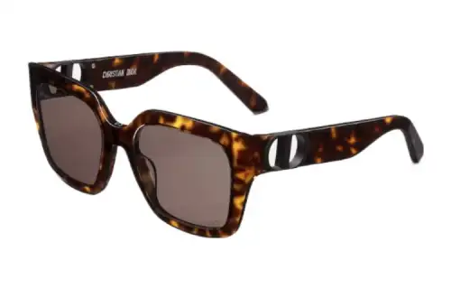 DIOR Acetate Irregular Shape Sunglasses Women's Tortoiseshell