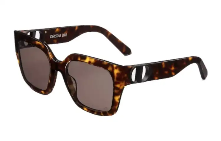 DIOR Acetate Irregular Shape Sunglasses Women's Tortoiseshell