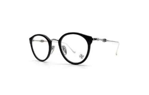 Chrome Hearts Irregular Shape Eyeglass Frames Unisex Black Silver
