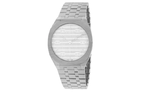 GUCCI Wrist Watches Quartz Movement Stainless Steel Strap 34mm Silver Dial Women's Watch 30m Waterproof