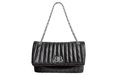 Balenciaga Monaco Medium Quilted Chain Shoulder Bag