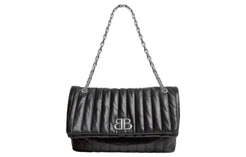 Balenciaga Monaco Medium Quilted Chain Shoulder Bag