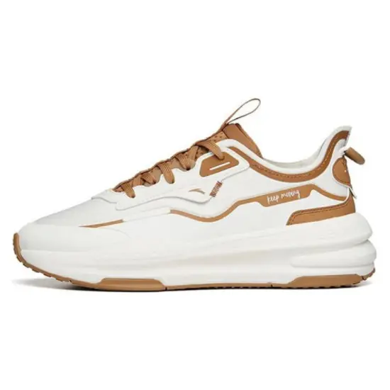 ANTA C37 Series Casual Shoes Men Low Top Ivory White/Plaid Brown