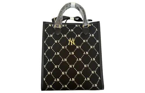 MLB PVC Tote Bag, Shopping Bag, Shoulder Bag, Crossbody Bag, Handbag Medium Unisex Black