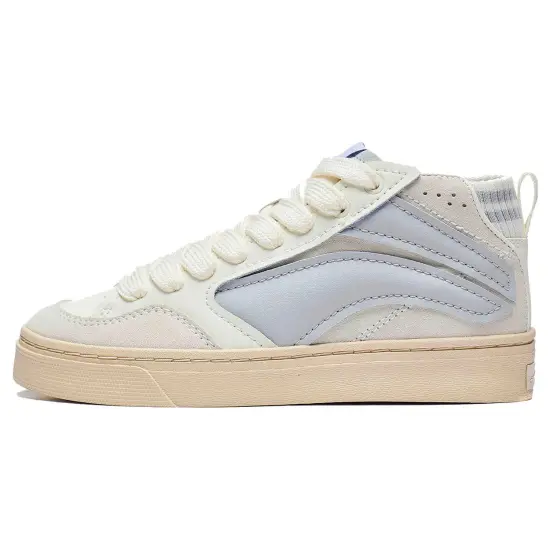 LINING Wave Skateboard Shoes Women's Mid-Top White Purple