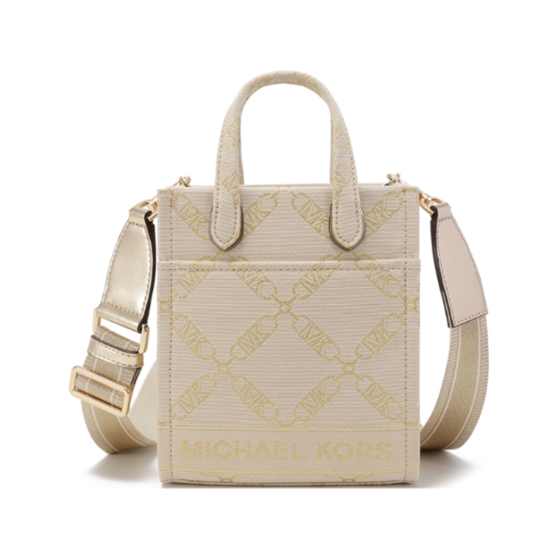 Женская сумка MICHAEL KORS Gigi (микро, бело-золотая)