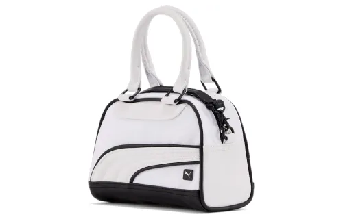 PUMA Polyester With Polyurethane One Shoulder Handbag, Crossbody Bag Mini Women's White & Black