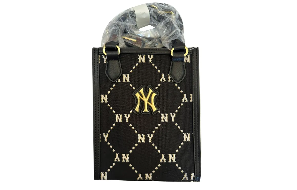 MLB PVC Tote Bag, Shopping Bag, Handbag Mini Unisex Black Gold