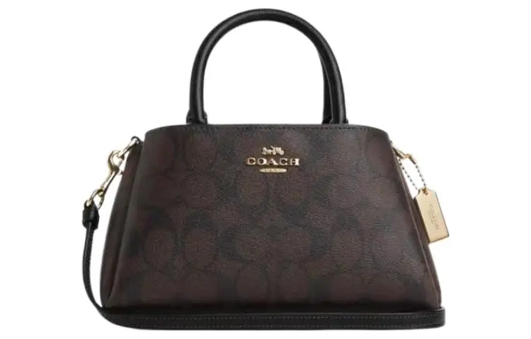 COACH Artificial Leather One Shoulder Handbag Small Women's Brown & Black