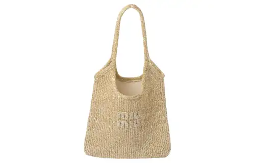 MIU MIU Sequined Mesh Tote Bag, Shopping Bag, Handbag Women's Platinum